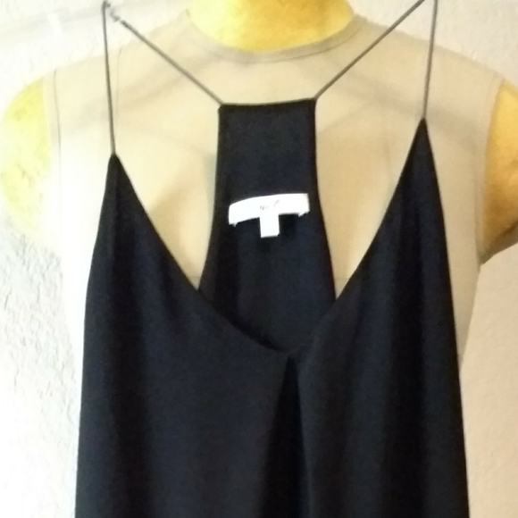 New sz S Norah sexy black crepe racerback blouse - Picture 1 of 7
